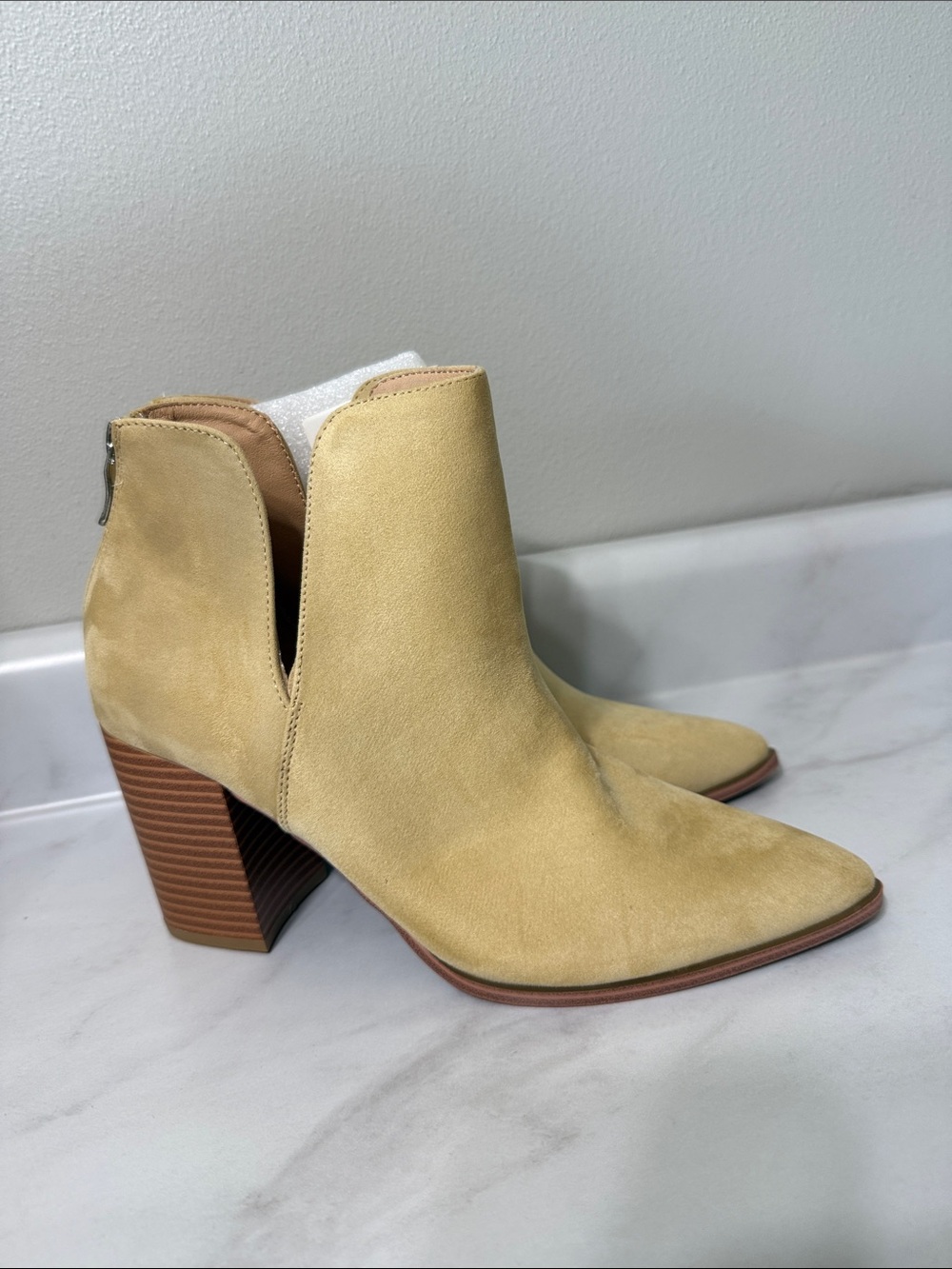 Ankle Booties in Light Tan
